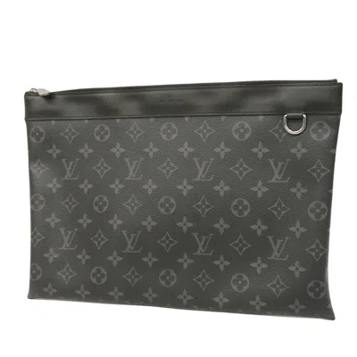 Pre-owned Louis Vuitton Discovery Leather Clutch Bag () In Black