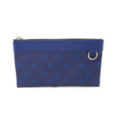 Pre-owned Louis Vuitton Discovery Leather Wallet () In Blue