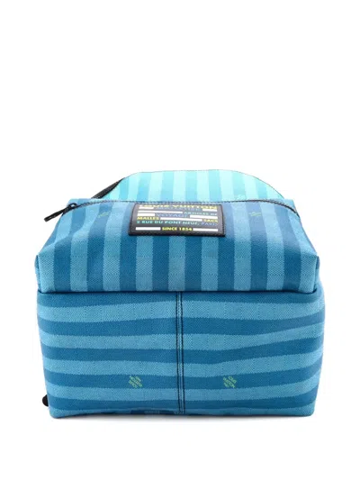 Pre-owned Louis Vuitton Discovery Limited Edition Gradient Damier Stripes Pm Backpack In Blue