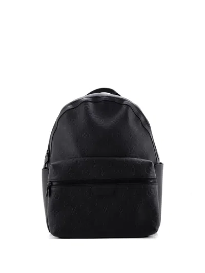 Pre-owned Louis Vuitton Discovery Monogram Shadow Leather Pm Backpack In Black