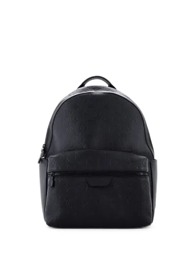 Pre-owned Louis Vuitton Discovery Monogram Shadow Leather Pm Backpack In Black
