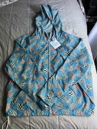 Pre-owned Louis Vuitton Distorted Damier Blue Windbreaker