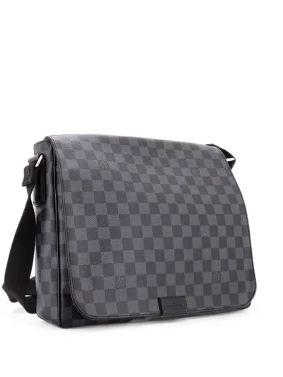 Pre-owned Louis Vuitton District Messenger Bag Damier Graphite Pm Crossbody Bag In Black