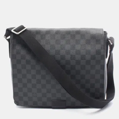 Pre-owned Louis Vuitton District Mm Black Damier Graphite Canvas Messenger Bag