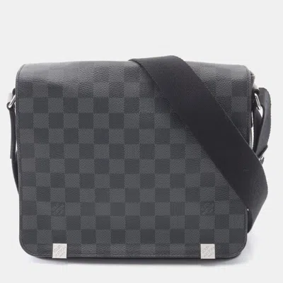 Pre-owned Louis Vuitton District Pm Nm Shoulder Messenger Bag Damier Graphite Black