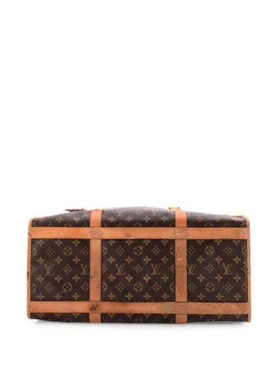 Pre-owned Louis Vuitton Dog Carrier Bag Monogram Canvas 50 Satchel In Brown