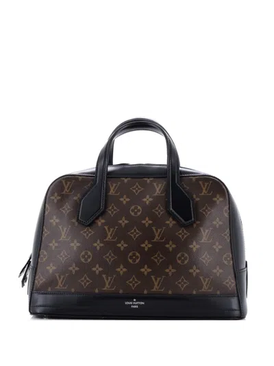 Pre-owned Louis Vuitton Dora Handbag Monogram Canvas And Calfskin Mm Satchel In Brown