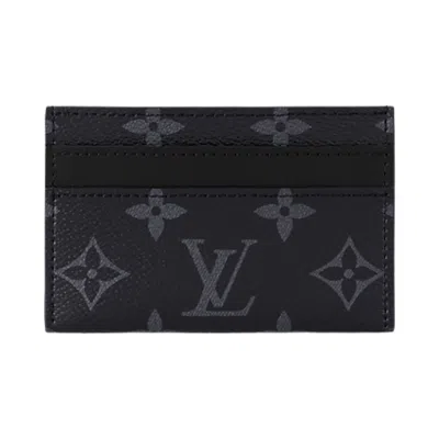 Pre-owned Louis Vuitton Double Card Holder 'black Monogram Eclipse Canvas' | Men's Size Onesize