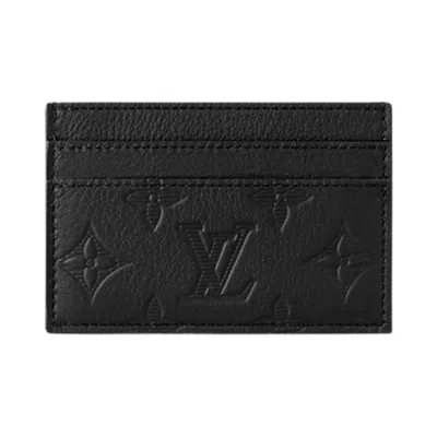 Pre-owned Louis Vuitton Double Card Holder 'black Monogram Shadow Calf Leather' | Men's Size Onesize