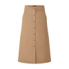 Louis Vuitton Double Face Button Down Midi Skirt In Beige