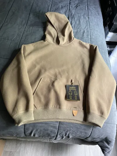 Pre-owned Louis Vuitton Double Faced Wool Cashmere Hoodie In Sand