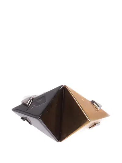 Pre-owned Louis Vuitton Double Pyramid Ring In Silver