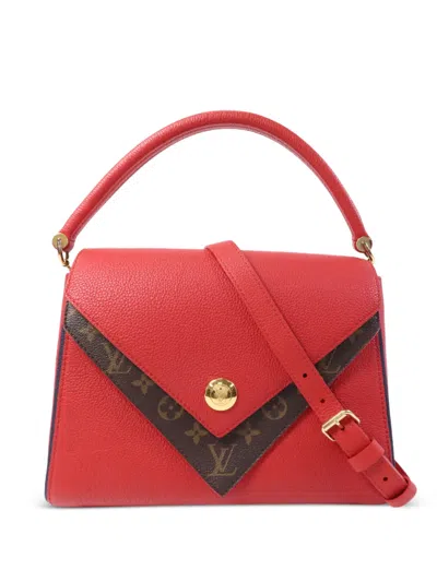 Pre-owned Louis Vuitton Double V Two-way Handbag In Red