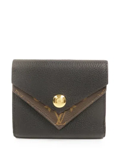 Pre-owned Louis Vuitton Double V Wallet In Black