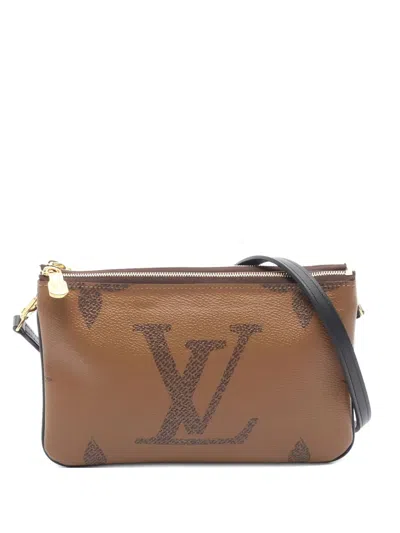 Pre-owned Louis Vuitton Double Zip Monogram Shoulder Bag In Brown