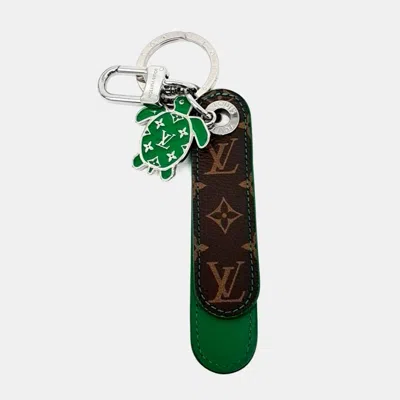 Pre-owned Louis Vuitton Dragone Brown Green Canvas Keychain