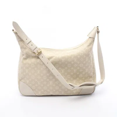 Pre-owned Louis Vuitton Dune Ivory White Canvas Monogram Mini Leather Shoulder Bag ()