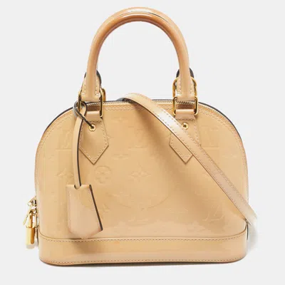 Pre-owned Louis Vuitton Dune Monogram Vernis Alma Bb Bag In Beige