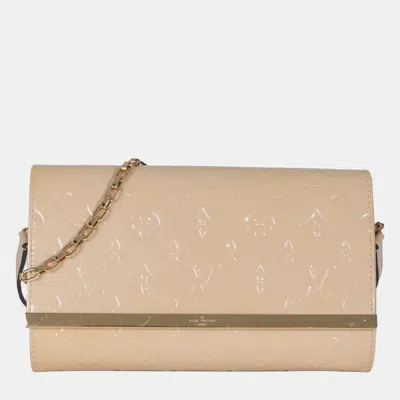 Pre-owned Louis Vuitton Dune Monogram Vernis Ana Clutch In Sand
