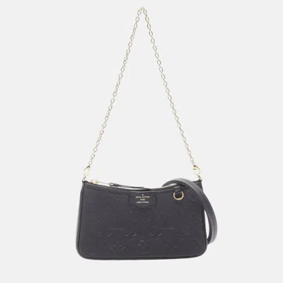 Pre-owned Louis Vuitton Easy Pouch Chain Shoulder Bag Monogram Empreinte Leather In Black