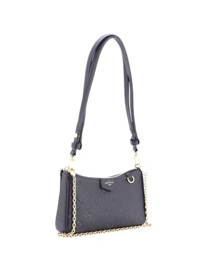 Pre-owned Louis Vuitton Easy Pouch On Strap Monogram Empreinte Leather Shoulder Bag In Black