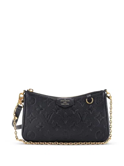 Pre-owned Louis Vuitton Easy Pouch On Strap Monogram Empreinte Leather Shoulder Bag In Black