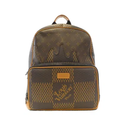 Pre-owned Louis Vuitton Ebene Coated Canvas Backpack () In Brown