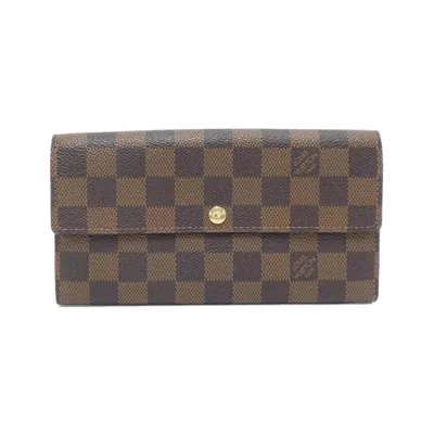 Pre-owned Louis Vuitton Ebene Coated Canvas Long Wallet (bi-fold) ()