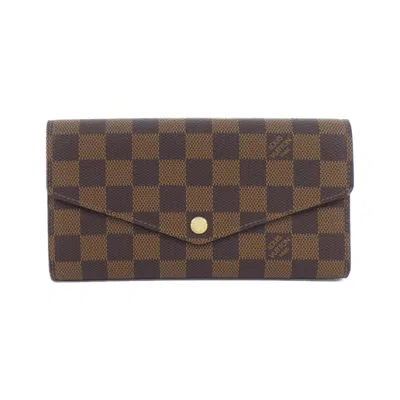 Pre-owned Louis Vuitton Ebene Coated Canvas Long Wallet (bi-fold) () In Brown