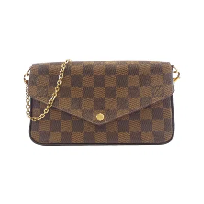 Pre-owned Louis Vuitton Ebene Coated Canvas Pochette Pouch Shoulder Bag () In Brown