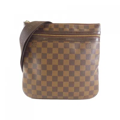 Pre-owned Louis Vuitton Ebene Coated Canvas Pochette Shoulder Bag ()