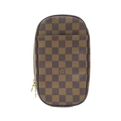Pre-owned Louis Vuitton Ebene Coated Canvas Pochette Shoulder Bag () In Brown