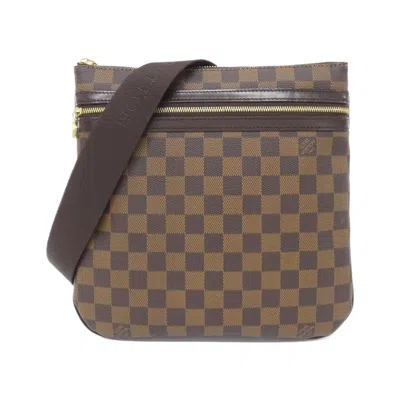 Pre-owned Louis Vuitton Ebene Coated Canvas Pochette Shoulder Bag () In Brown