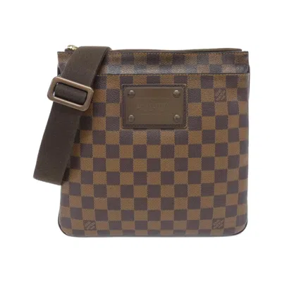 Pre-owned Louis Vuitton Ebene Coated Canvas Pochette Shoulder Bag () In Brown