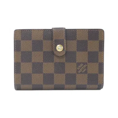 Pre-owned Louis Vuitton Ebene Coated Canvas Wallet (bi-fold) () In Brown