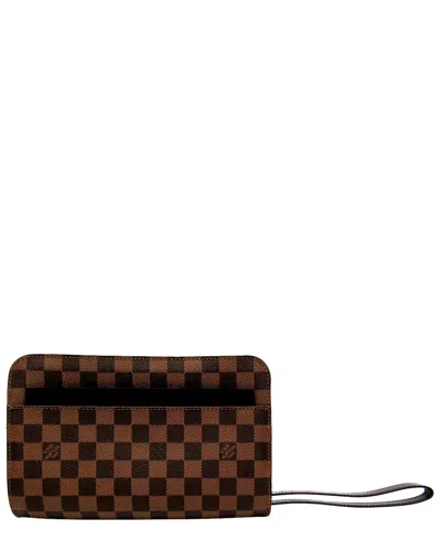 Pre-owned Louis Vuitton Ebene Damier Canvas Clutch (authentic )