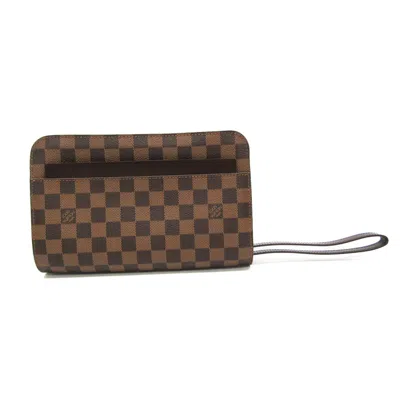 Pre-owned Louis Vuitton Ebene Damier Canvas Clutch Bag ()