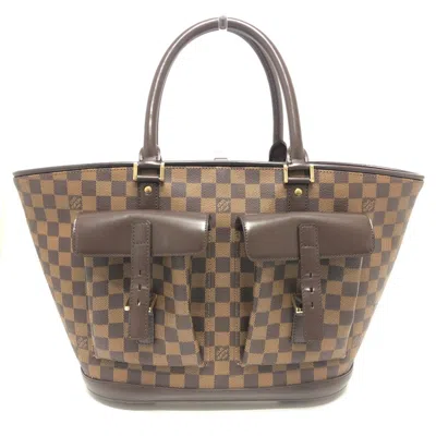 Pre-owned Louis Vuitton Ebene Damier Canvas Handbag Tote Bag () In Brown