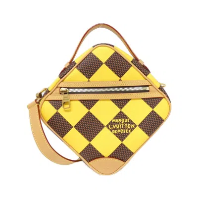 Pre-owned Louis Vuitton Ebene Jaune Coated Canvas Shoulder Bag ()