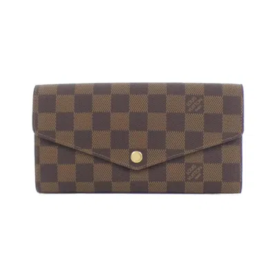 Pre-owned Louis Vuitton Ebene Long Wallet (bi-fold) () In Brown