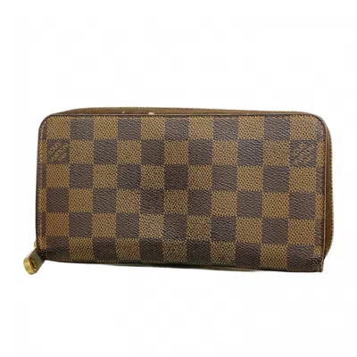 Pre-owned Louis Vuitton Ebene Long Wallet (bi-fold) () In Brown