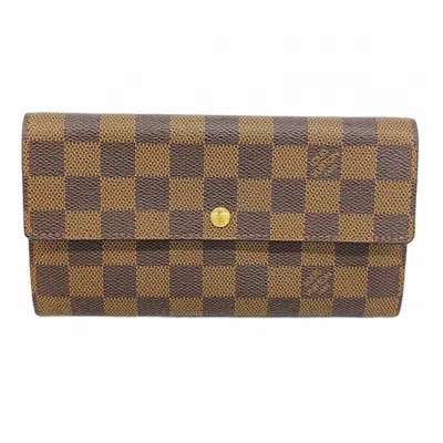 Pre-owned Louis Vuitton Ebene Long Wallet (bi-fold) () In Brown