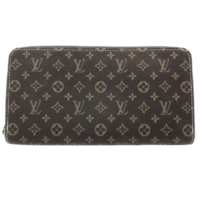 Pre-owned Louis Vuitton Ebene Monogram Mini Long Wallet (bi-fold) () In Brown