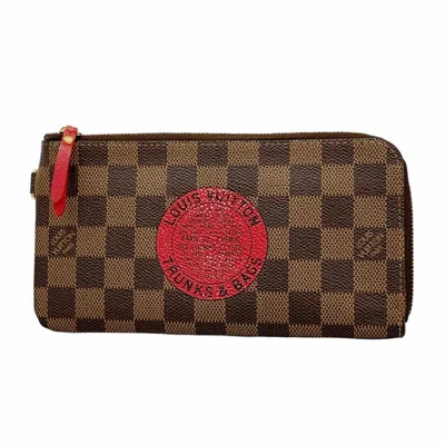 Pre-owned Louis Vuitton Ebene Red Color Long Wallet (bi-fold) ()