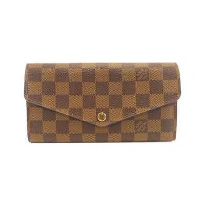 Pre-owned Louis Vuitton Ebene Rose Ballerine Coated Canvas Long Wallet (bi-fold) () In Multi