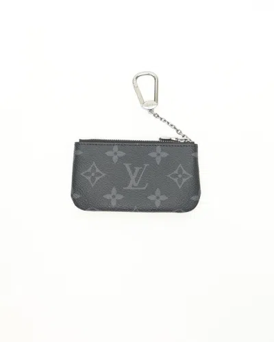 Pre-owned Louis Vuitton Eclipse Coin Purse In Black
