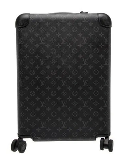 Pre-owned Louis Vuitton Eclipse Monogram Canvas Horizon 55 Rolling Suitcase In Black