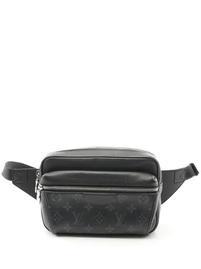 Pre-owned Louis Vuitton Eclipse Monogram Taigarama Belt Bag In Black