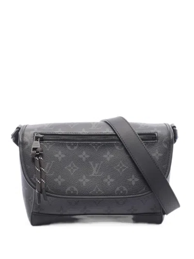 Pre-owned Louis Vuitton Eclipse Reverse Monogram Messenger Bag In Black