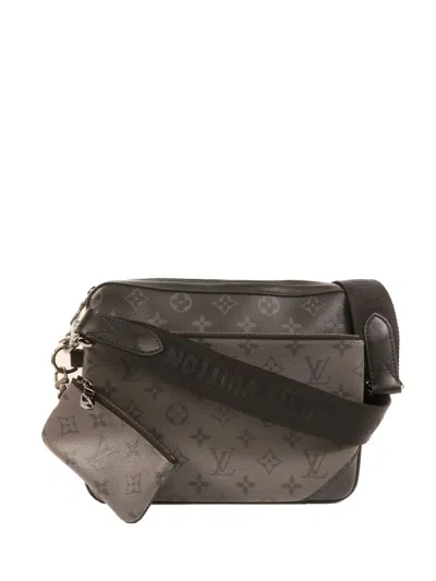Pre-owned Louis Vuitton Eclipse Trio Monogram-pattern Messenger Bag In Black